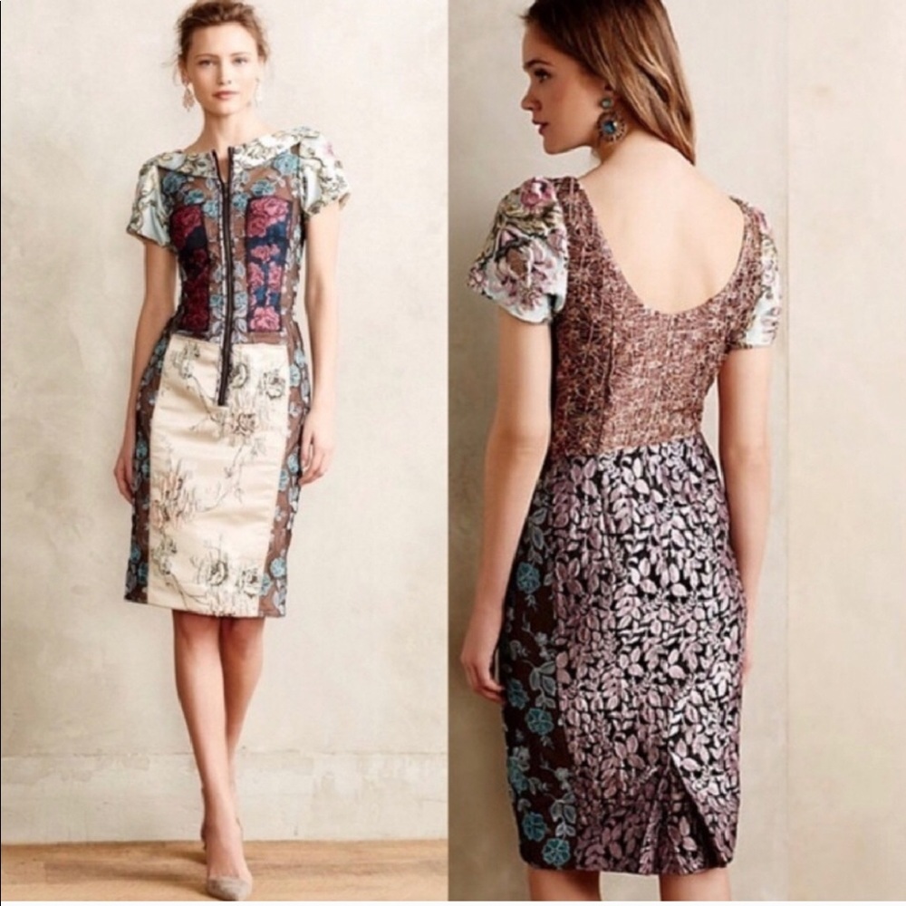 NWOT Byron Lars Anthro pieced brocade dress sz 10